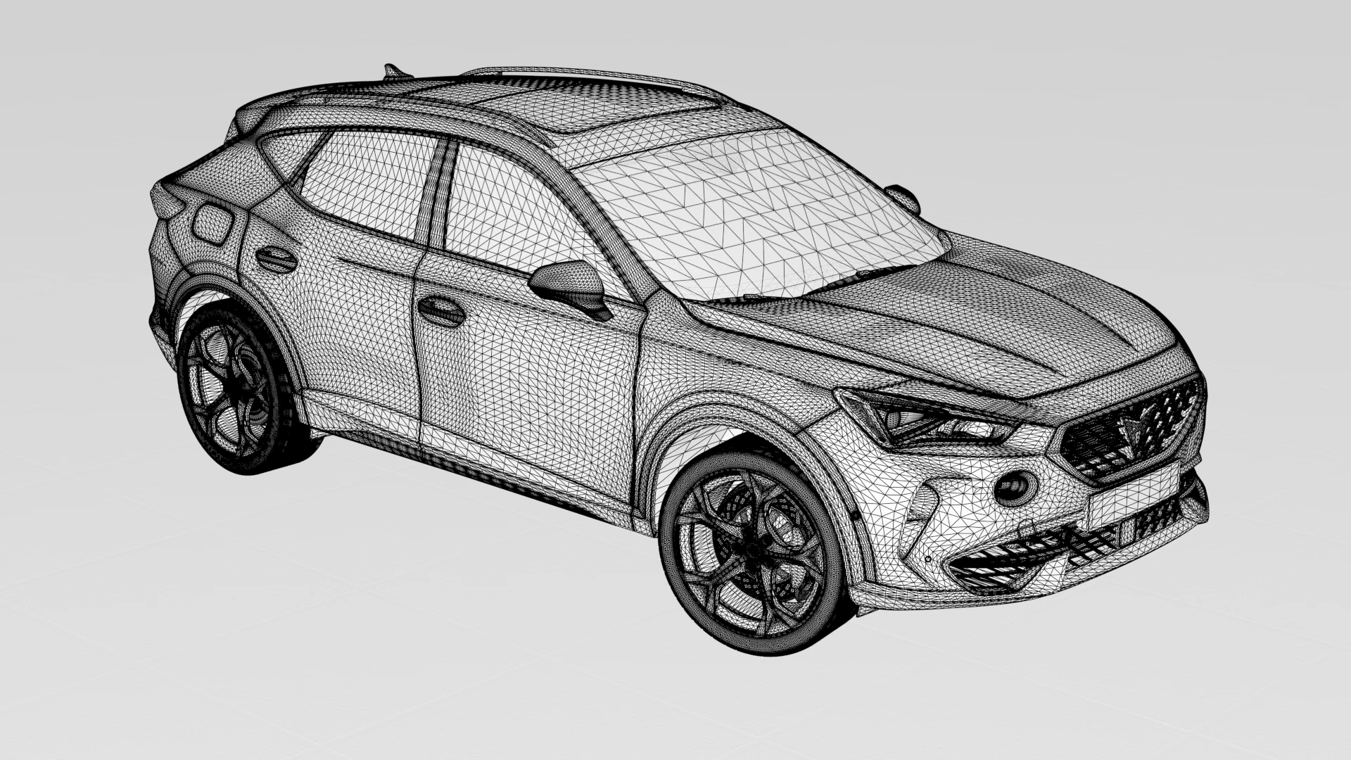 Cupra Formentor 3D model wireframe